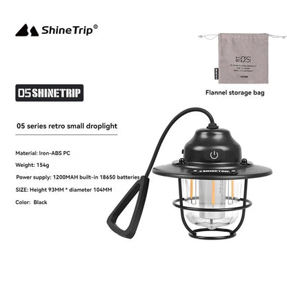 Outdoor Retro Smalldroplight | USB Oplaadbare LED Camping Hanglamp voor Sfeer en Tentverlichting