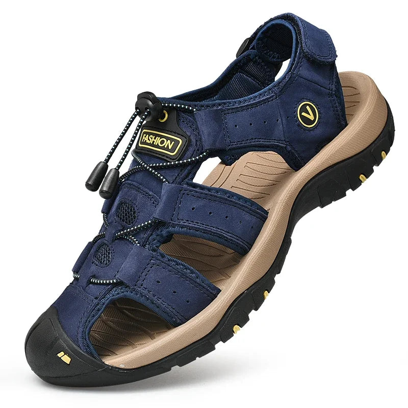 Zomerse Herensandalen – Kunstleren Casual Outdoor Sandalen met Elastische Band, Romeinse Stijl, Maat 38-48