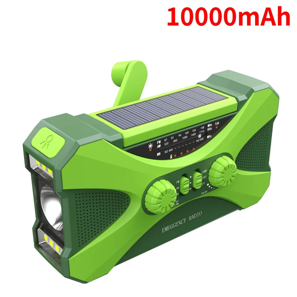 Draagbare Noodradio met Handcrank – Solar Powered AM/FM/SW Radio, Powerbank & LED Zaklamp