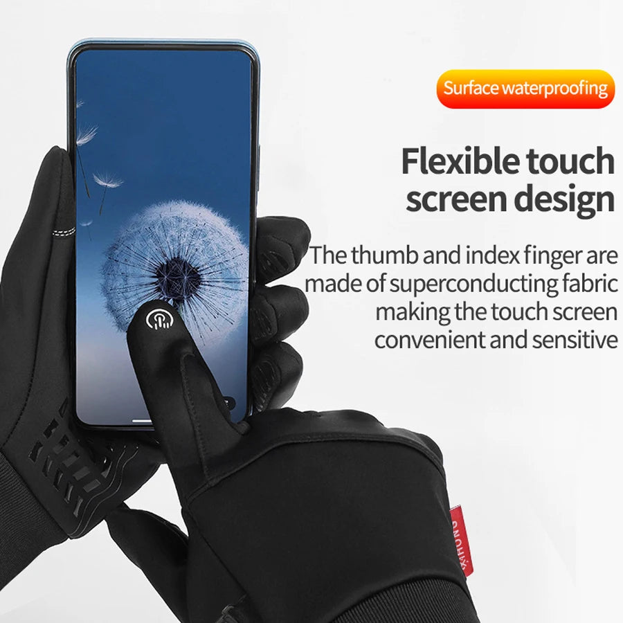 Winter Motorhandschoenen met Touchscreen – Waterdichte Fietshandschoenen voor E-bike & Outdoor Ritten