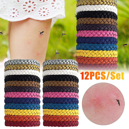 12 Stuks Mosquito Repellent Polsbanden, Herbruikbare Anti-Muggen Armbanden voor Volwassenen en Kinderen