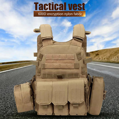 Tactisch Nylon Vest met MOLLE – Militair Combat Vest voor Airsoft, Jacht & Outdoor Training