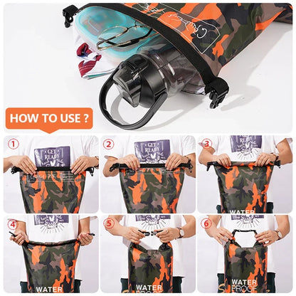 30L / 15L Waterdichte Dry Bags met Wet Scheidingsvak - Rugzak voor Kajakken, Varen, Zwemmen, en Outdoor Sporten