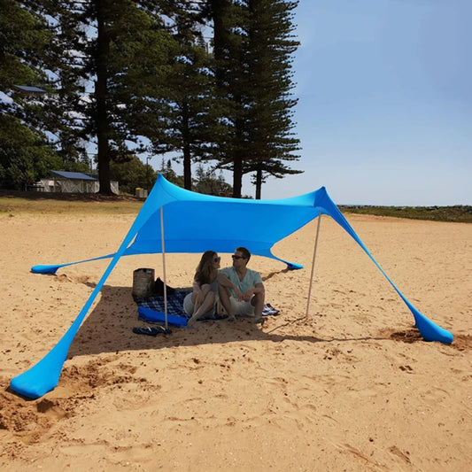 Outdoor Strandtent – Windbestendige UPF50+ Zonnescherm Tent voor 3-4 Personen, Draagbare Familie Tent
