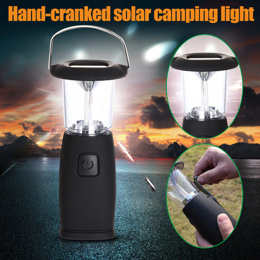 6-LED Solar & Hand Crank Dynamo Camping Lantaarn | Oplaadbare LED Zaklamp