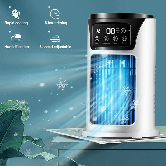 Draagbare Aircooler 18W – Multifunctionele USB Airconditioner met Ventilator en Verdampingskoeling