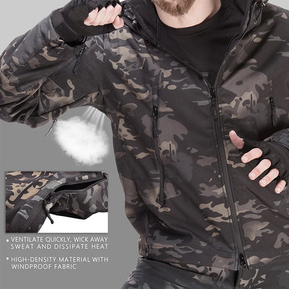 Taktische Softshell-Jacke + Hose – wasserdichtes Thermo-Outdoor-Set für Jagd, Wandern und Camping
