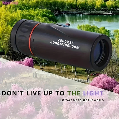 2000X25 HD Monoculaire Verrekijker – Compact en Draagbaar voor Reizen, Wandelen, Vissen, Kamperen, Sterrenkijken, Concerten & Vogelspotten