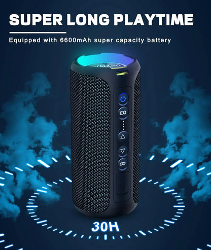 X8 Pro Bluetooth Speaker – 40W Draadloze Stereo Geluid, Diepe Bass, IPX7 Waterdicht, 30U Playtime, 7 Kleuren Licht, 3 EQ Modus