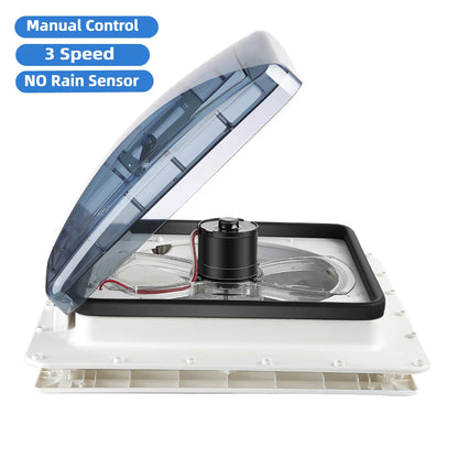 12V RV Dakventilator | 10/3 Snelheden | Regensensor & Afstandsbediening | Caravan, Camper, Motorhome