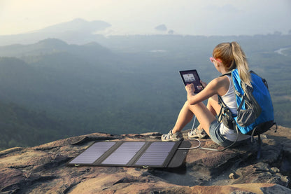 21W Opvouwbare Solar Oplader met 2 USB-Poorten – Draagbaar Zonnepaneel voor iPhone, iPad, GoPro, Huawei & Outdoor Camping