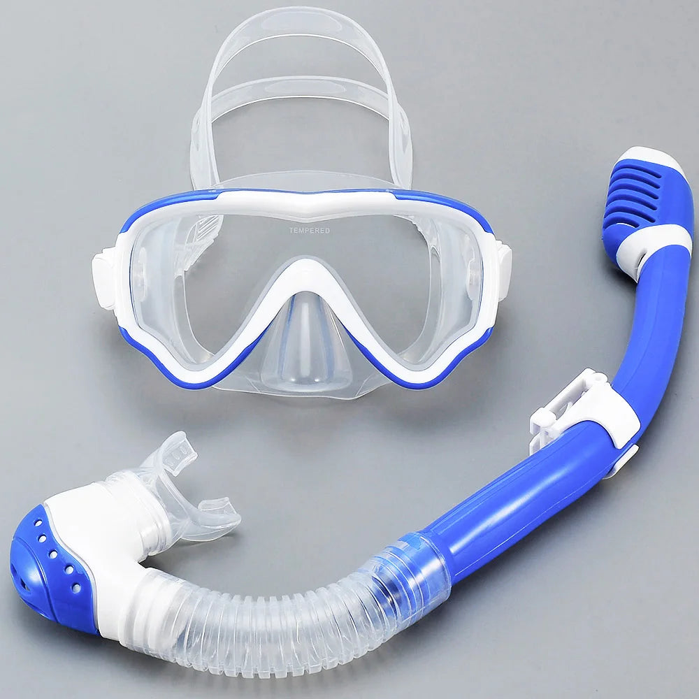 Kids Duikmasker en Snorkel Set | Zwembril met Gehard Glas, Panoramisch Zicht & Dry Top