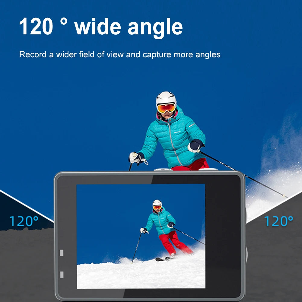 1080P/30FPS WiFi Actiecamera - 2.0" Scherm, 30m Waterdicht, 120° Groothoek Sport Camcorder met Accessoires Kit