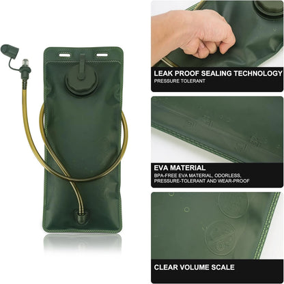 Lekvrije 3L militaire waterzak – Hydration Bladder voor wandelen, fietsen, klimmen, hardlopen & kamperen