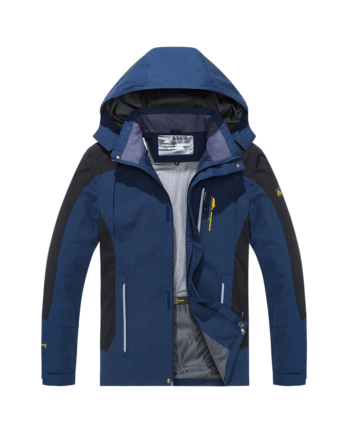 Heren Waterdichte Hiking Jas – Winddichte Outdoor Jas met Afneembare Capuchon, Grote Maten voor Lente en Herfst
