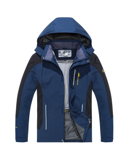 Heren Waterdichte Hiking Jas – Winddichte Outdoor Jas met Afneembare Capuchon, Grote Maten voor Lente en Herfst