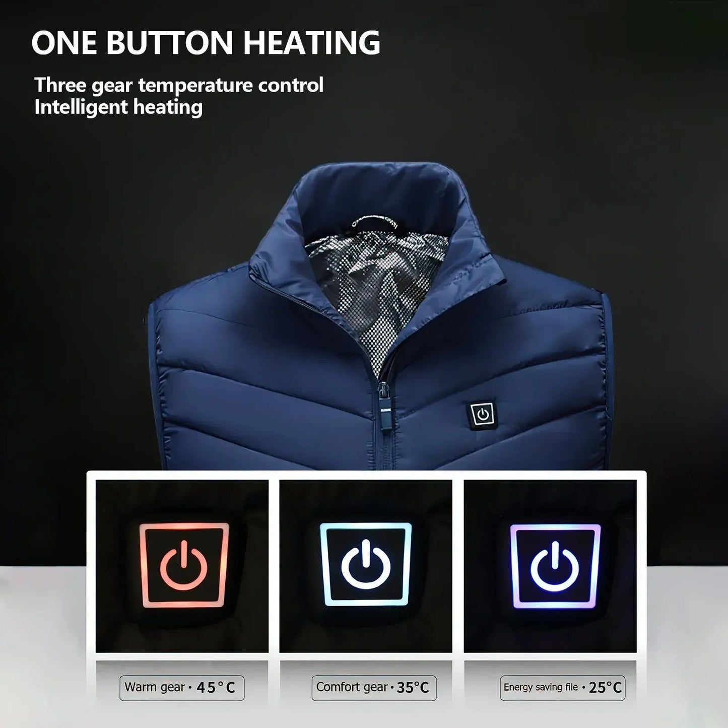 Waschbare, elektrisch beheizte Weste mit USB – Graphen-Heizjacke für Männer und Frauen – Outdoor und täglicher Gebrauch