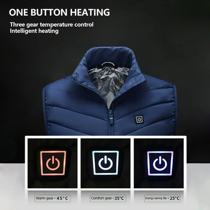 Waschbare, elektrisch beheizte Weste mit USB – Graphen-Heizjacke für Männer und Frauen – Outdoor und täglicher Gebrauch