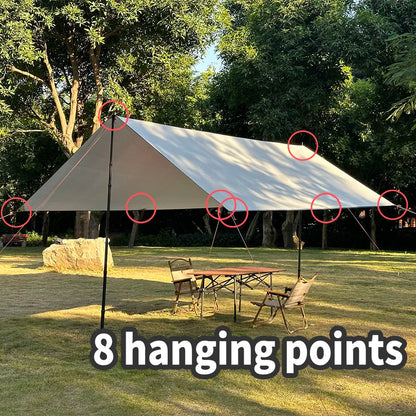 Campingplane, wasserdichter Sonnenschutz – Ultraleichte Zeltmarkise für Schatten im Freien, am Strand, beim Wandern, im Garten und beim Picknicken