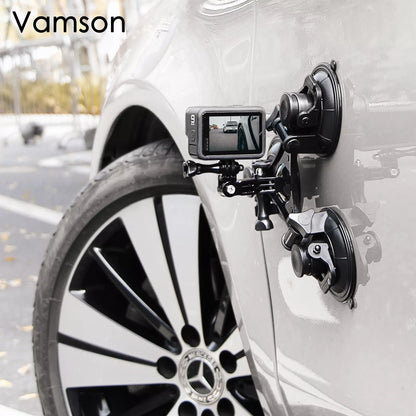 Vamson Driehoek Zuignap Statiefhouder - Compatibel met Insta360, GoPro Hero, DJI Action, en Smartphones