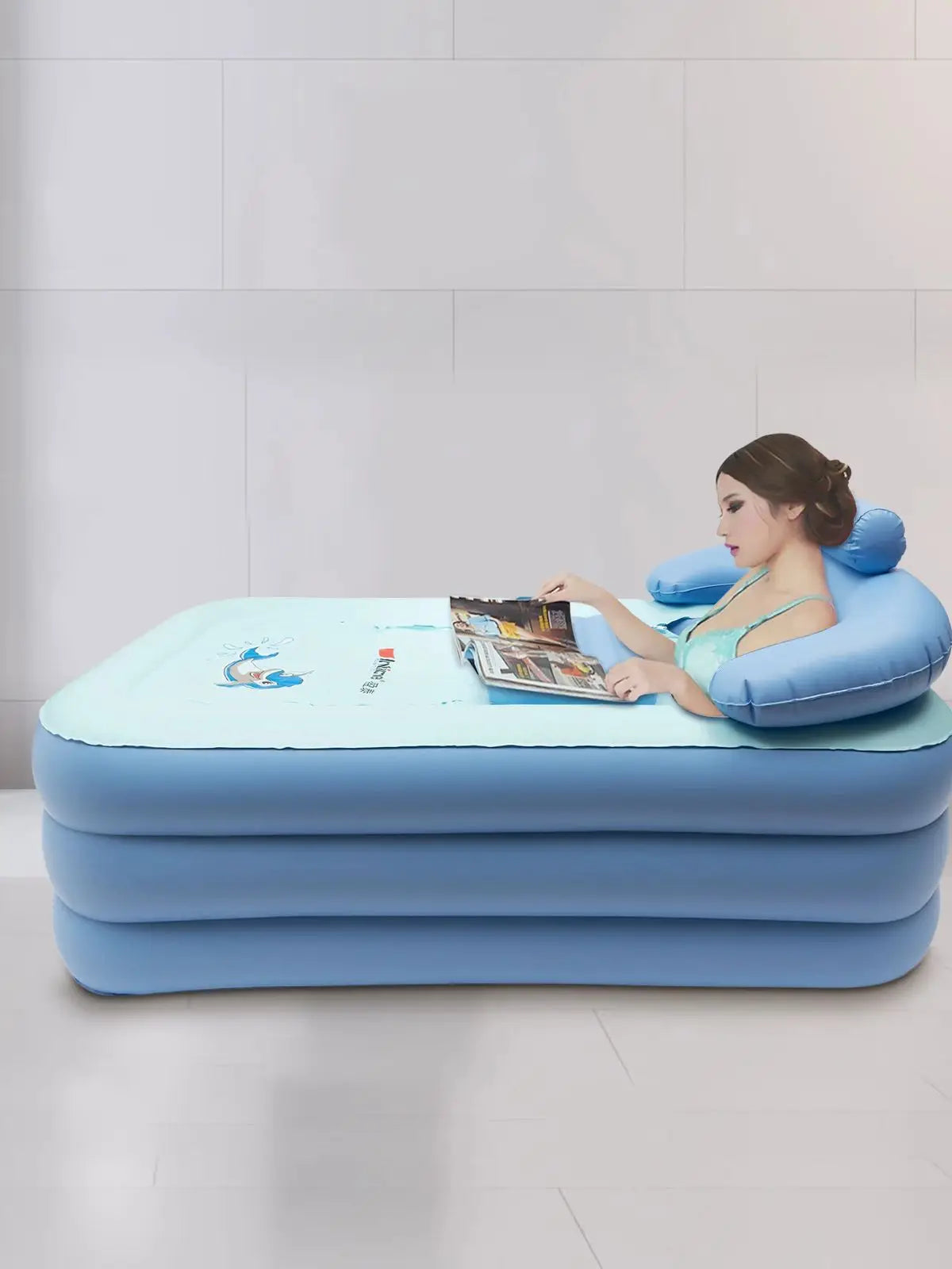 Opvouwbaar Draagbaar Badkuip PVC – Inflatable Warm Spa Zwembad – Blauw – Voor Volwassenen