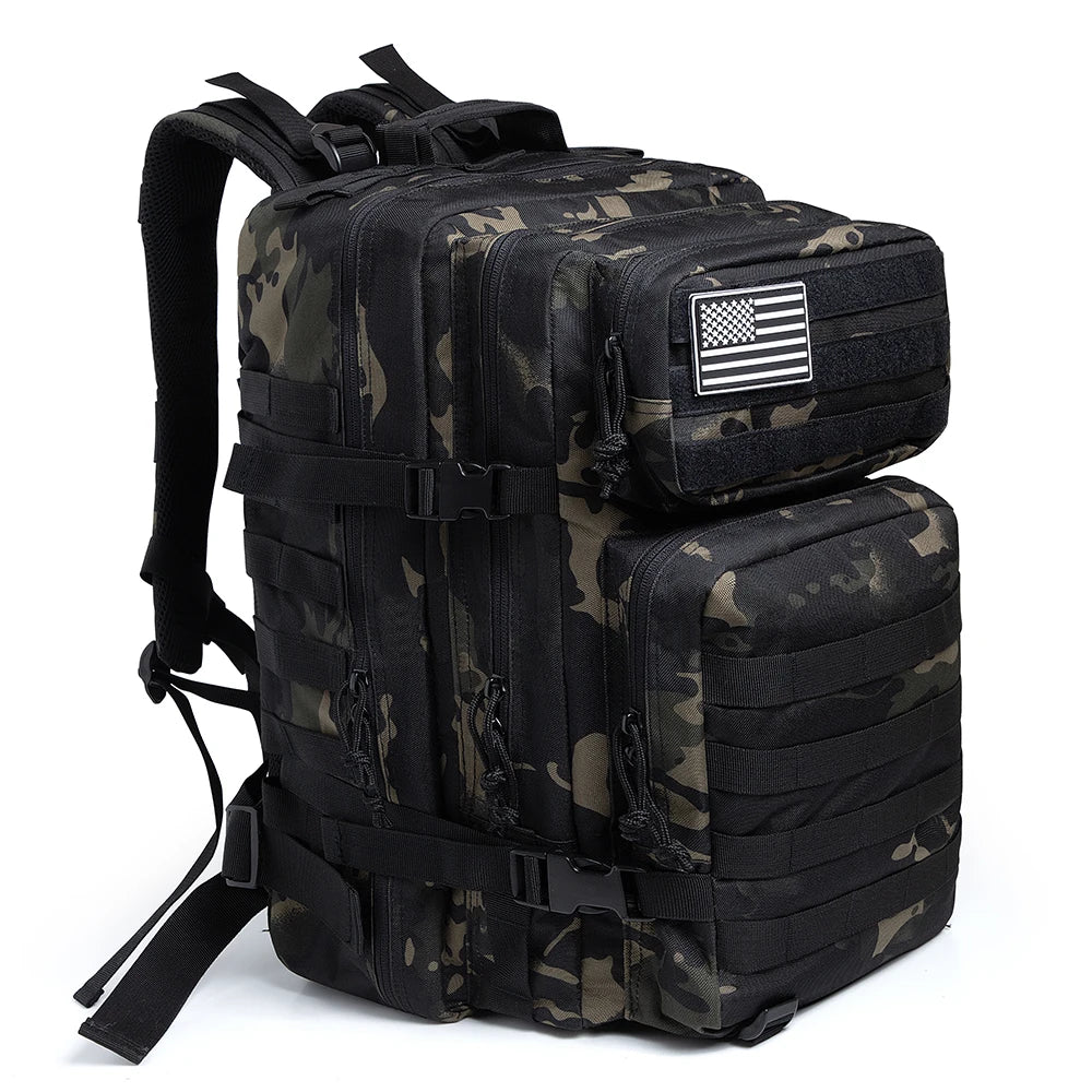 45L Tactische Rugzak met Molle – Grote Outdoor Backpack voor 3 Dagen Hiking, Trekking & Kamperen