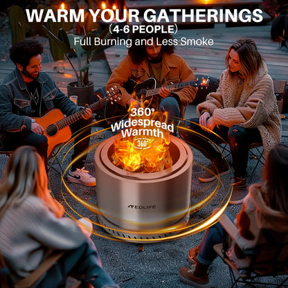 19.5” Rookvrije Vuurkorf – Draagbare RVS Firepit met Draagtas