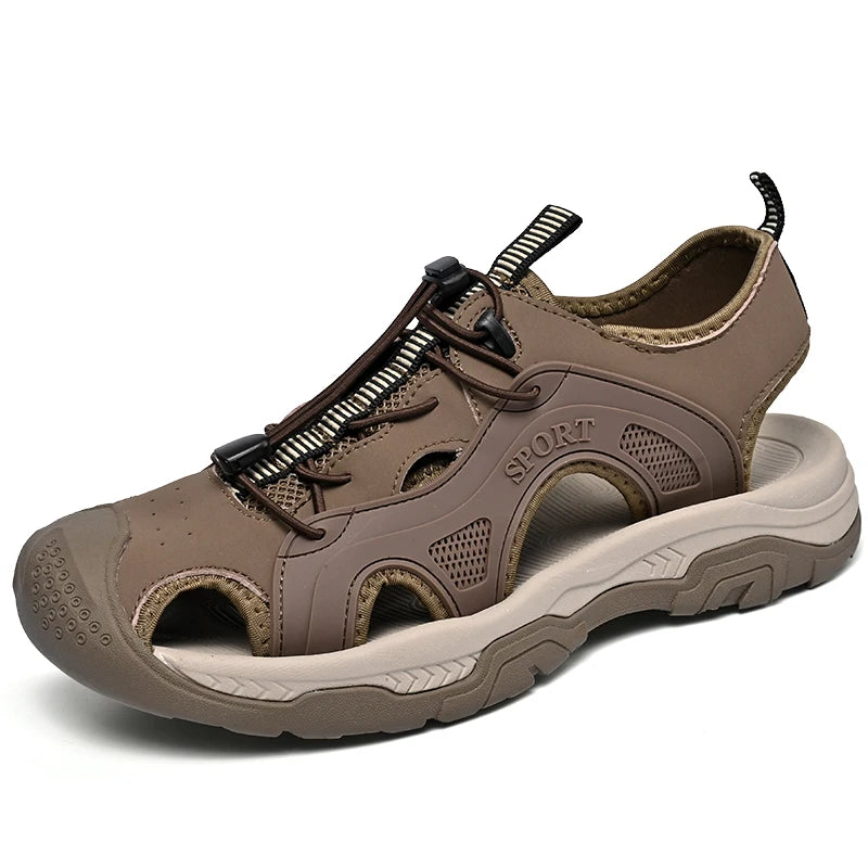 Zomer Heren Sandalen Echt Leer – Casual Outdoor Strand Schoenen, Romeinse Stijl, Plus Size 38-45