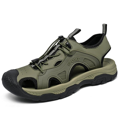 Zomer Heren Sandalen Echt Leer – Casual Outdoor Strand Schoenen, Romeinse Stijl, Plus Size 38-45
