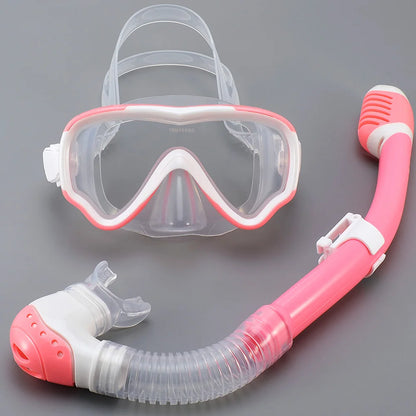 Kids Duikmasker en Snorkel Set | Zwembril met Gehard Glas, Panoramisch Zicht & Dry Top