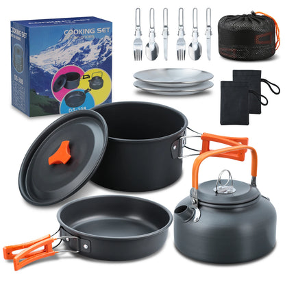 16-delige Aluminium Camping Kookset | Outdoor Kookgerei voor Reizen & Hiking