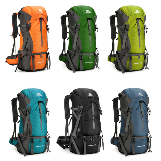 Wasserabweisender Wanderrucksack mit 70 l Fassungsvermögen – Outdoor-Kletter- und Campingrucksack mit Regenschutz, ideal für Reisen und Trekking