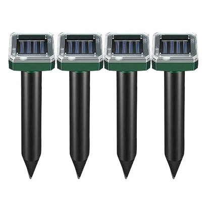Solar Ultrasonic Muizen- en Slangen Repeller, Insectenwerende Device met Vibration en Hoogvermogen, Oplaadbare Zonenergie, IP64 Waterdicht
