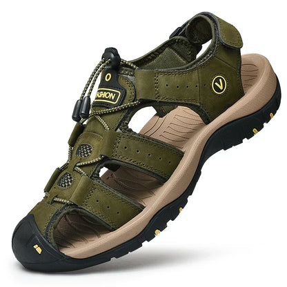 Zomerse Herensandalen – Kunstleren Casual Outdoor Sandalen met Elastische Band, Romeinse Stijl, Maat 38-48