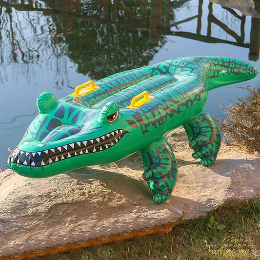 Opblaasbare Drijfmat Crocodil – Zwemwater Speelgoed voor Kinderen en Volwassenen, Dierlijke Opblaasbare Speelmat voor Zwembad