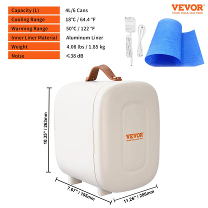 4L Mini Koelkast – Draagbare Koeler & Verwarming voor Cosmetica, Dranken en Maskers, Voor Thuis & Auto