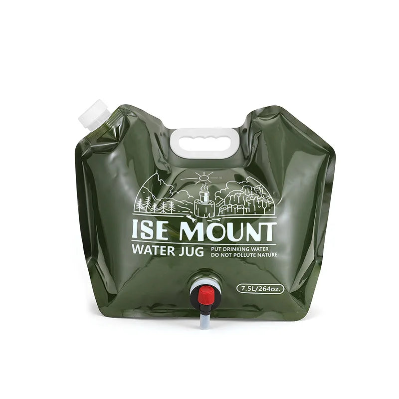 Draagbare Outdoor Waterzak 7.5L – Vouwbare Waterzak met Kraan, Grote Capaciteit PET Materiaal