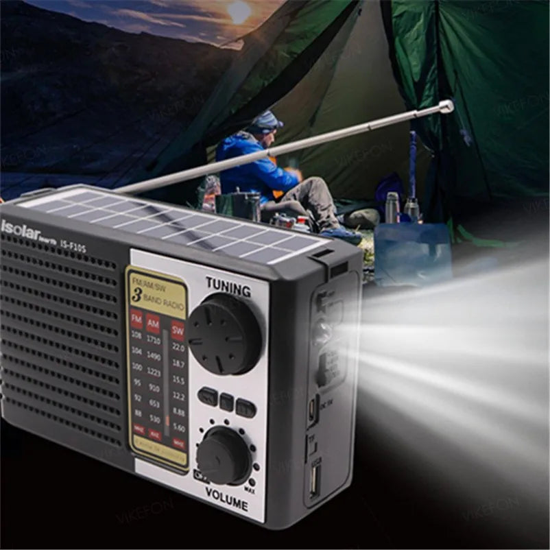 Draagbare Bluetooth Speaker met LED Zaklamp en Full Band Radio – AM/FM/SW, Solar Opladen, Noodradio met MP3 Speler en Bluetooth 5.0