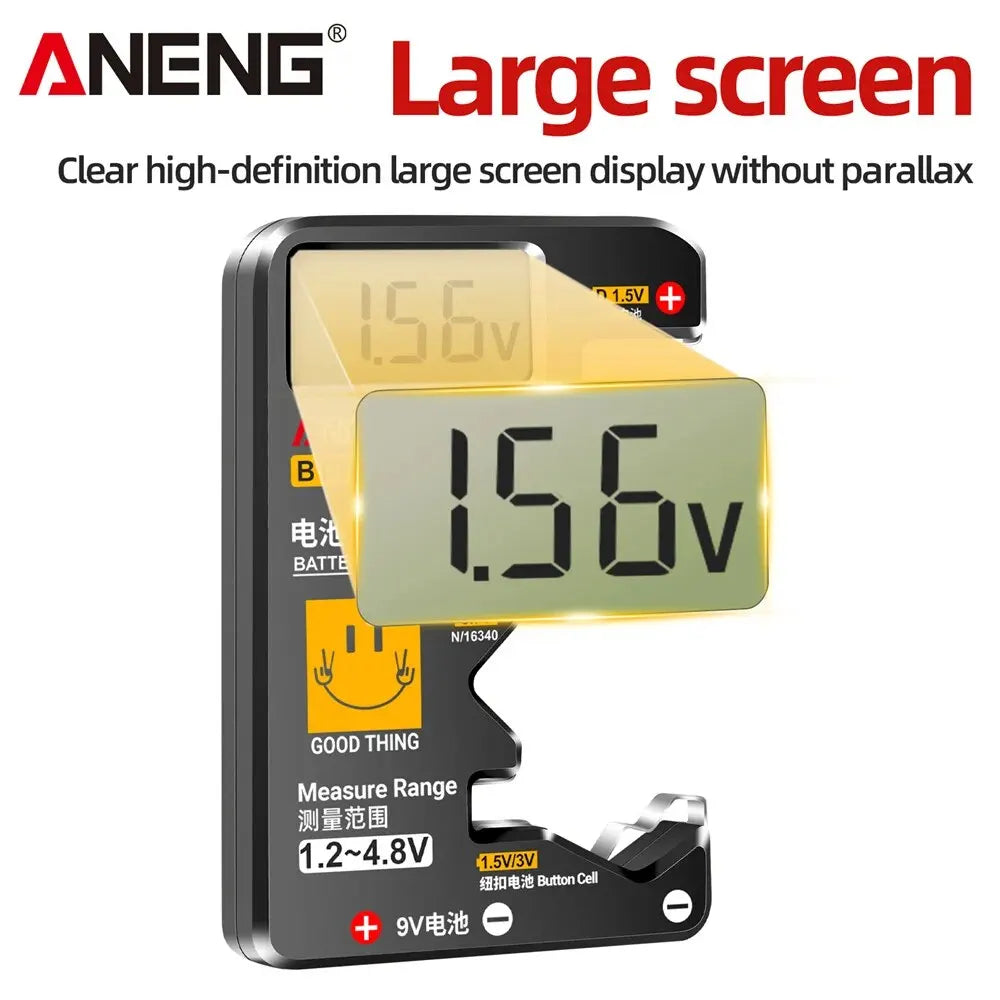 Button Cell en Universele Batterijtester – LCD Display voor 9V, AA, AAA, D, N en 1.5V/3V Knopcelbatterijen – Huishoudelijke Batterijtester