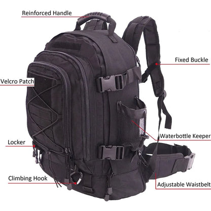 60L Militaire Tactische Rugzak – Molle Assault Rucksack voor Outdoor, Hiking, Camping & Jacht