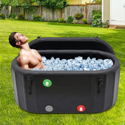 Opblaasbaar IJsbad – Koude Watertherapie Tub voor Atleten, 132x70 cm Opvouwbaar Bad voor Buiten en Herstel