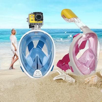 Full Face Snorkelmasker voor Kinderen en Volwassenen | Anti-Fog Duikmasker met Ademhalingsventiel voor Veilig Ademhalen