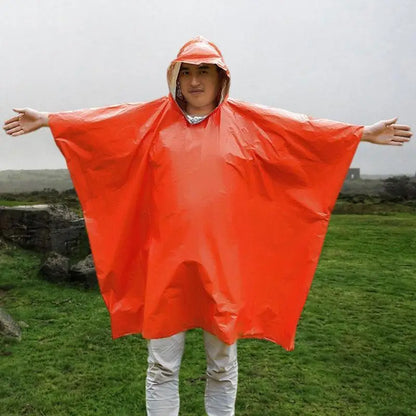Rain Poncho & Thermal Blanket, All-Weather Outdoor Bescherming voor Camping, Hiking en Reizen, Herbruikbaar en Lichtgewicht