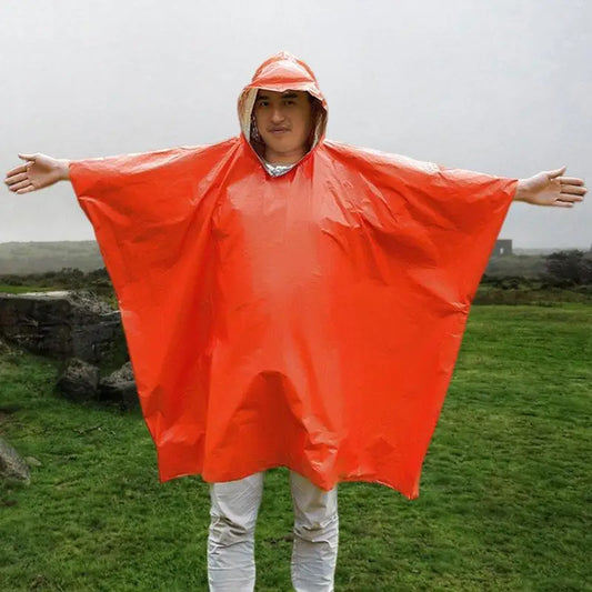 Rain Poncho & Thermal Blanket, All-Weather Outdoor Bescherming voor Camping, Hiking en Reizen, Herbruikbaar en Lichtgewicht