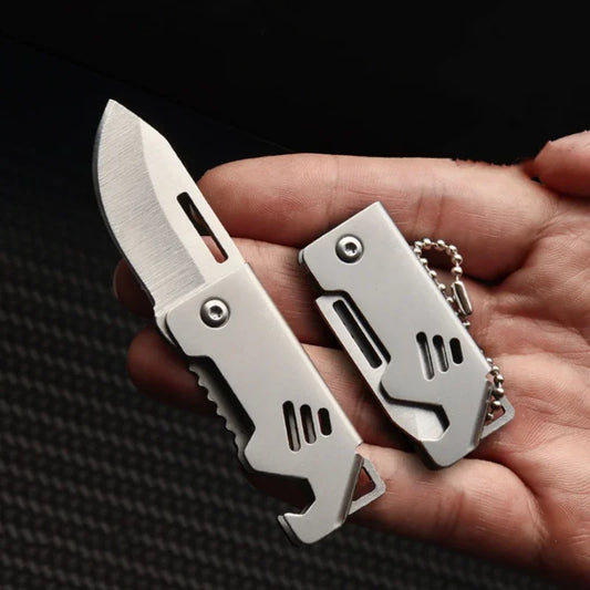 Mini-Outdoor-Klappmesser – D2-Stahl, Flaschenöffner und Schneidwerkzeug für Camping und Überleben