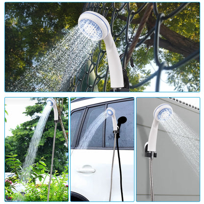 Tragbare Campingdusche – über USB wiederaufladbare elektrische Duschpumpe für Camping, Autowaschen und Haustiere