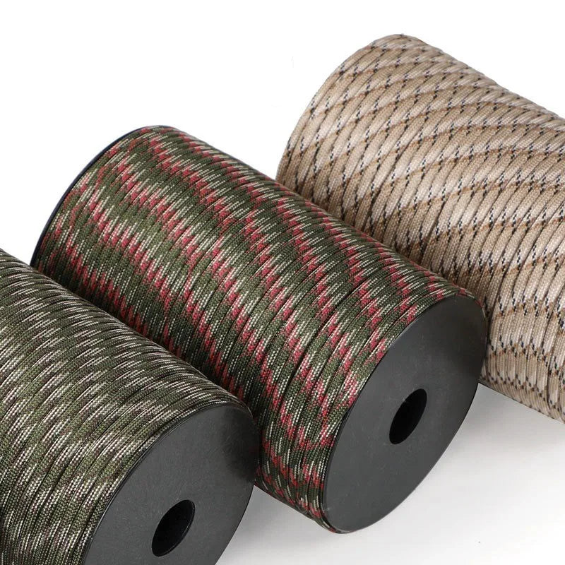 100M 550 Militaire Standaard 9-Core Paracord Touw 4mm – Outdoor Parachute Koord voor Survival, Tent, Lanyard en DIY