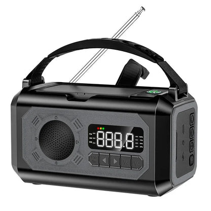 12000mAh AM/FM/NOAA Weerradio | Draagbare Zonne- & Handcrank Noodradio met Leeslamp voor Outdoor Camping