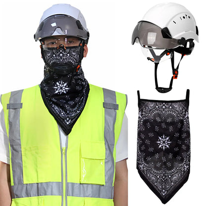 CE Bouwhelm met Dubbele Bril & Zweetdoek – Verstelbare ABS Veiligheidshelm voor Bouw & Redding