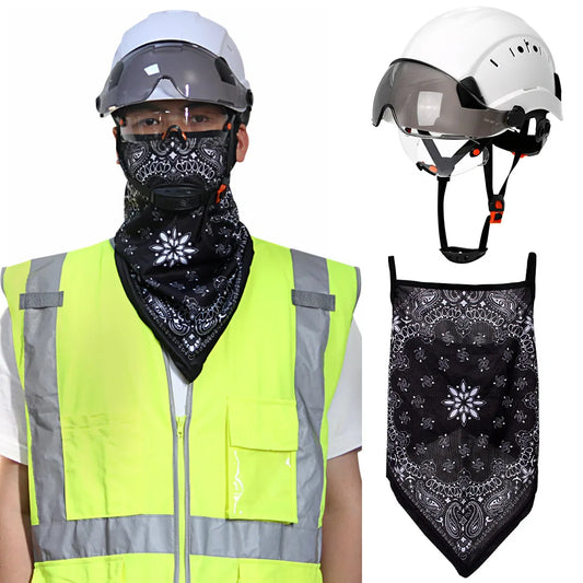 CE Bouwhelm met Dubbele Bril & Zweetdoek – Verstelbare ABS Veiligheidshelm voor Bouw & Redding